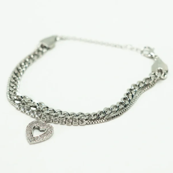 Pulseira Cravejada com pingente Coração - Image 8