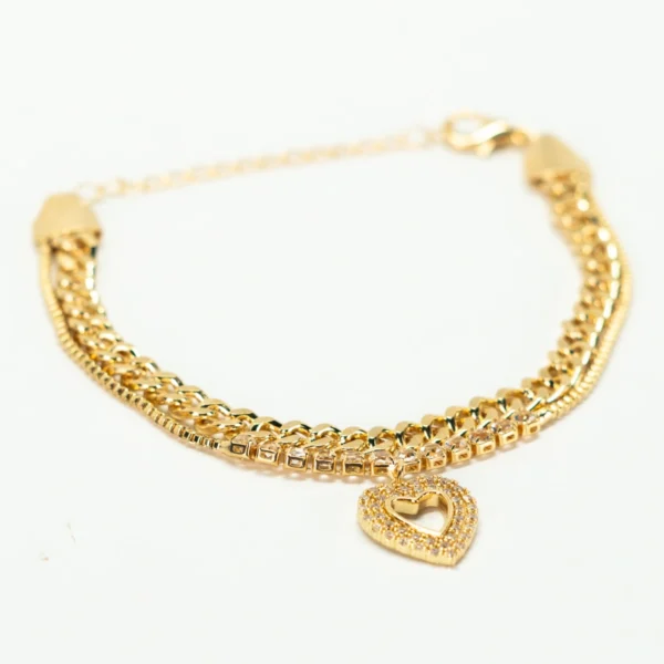 Pulseira Cravejada com pingente Coração - Image 4